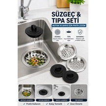 4 Parça Lavabo Süzgeç Ve Tıpa Seti Paslanmaz Çelik Mutfak Banyo Gider Süzgeci Gider Kapağı Çok Renkli
