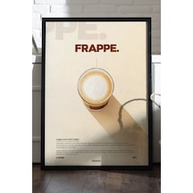 Frappe Kahve Siyah Ahşap Çerçeveli Poster, Dekoratif Duvar Tablosu