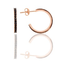 Gümüş Rose Onix Taşlı 19 Mm Tamtur Halka Küpe