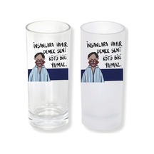 Hayır Yazılı Buzlu Ya Da Buzsuz Seçenekleriyle Rakı Bardağı
