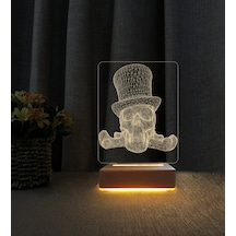 Kafatası Lamba 3d Led Masa Lambası Doğum Günü Hediyesi Lamba