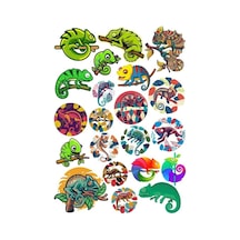 Bukalemun Sticker Set 20 Parça Telefon, Tablet, Defter, Laptop Sticker