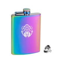 Rainbow Paslanmaz Çelik Cep İcki Matarası 8oz 240ML Vahşi Ayı