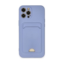 Apple Uyumlu iPhone 12 Pro Max Uyumlu Kılıf Kelvin Kartvizitli Silikon - Lila