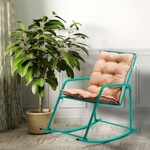 Retodesign Minderli Turkuaz Metal Sallanan Sandalye/ Bebek Emzirme Koltuğu/baba Koltuğu