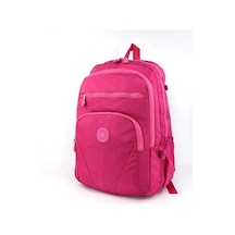 Krinkıl Su Geçirmez Kumaş Büyük Boy Unisex Laptop Okul Seyahat Günlük Sırt Çantası Pembe