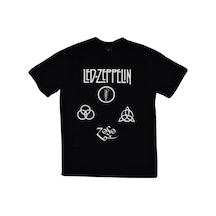 Stoned&Fame Unisex Siyah Led Zeppelin Baskılı T-shirt SIYAH Siyah