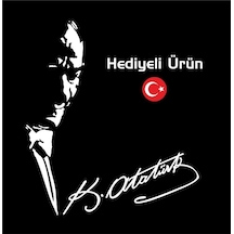 Atatürk Silüeti Ve Atatürk Imzası Sticker Çıkartma Seti