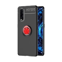Find X2 Kılıf Range Yüzüklü Silikon - Siyah-kırmızı Bzsxx00 1