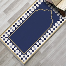 Evaşk Namazlık Dokuma Halı Kaymaz Muslumana Seccade80 x 130 Lacivert EVASK802F66
