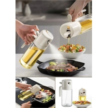 Püskürtmeli Sprey Yağdanlık Cam Şişe 450ml Airfryer Sprey Yağdanlık Mutfak Düzenleyici Beyaz Diğer