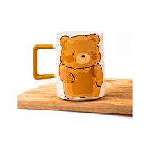 Mukko Home Sevimli Ayı Kabartmalı Porselen Kupa - 350 Ml, El Dekoru Boyama, Şık Ve Dayanıklı Kupa,krem, Mug50k Beyaz - Çok Renkli