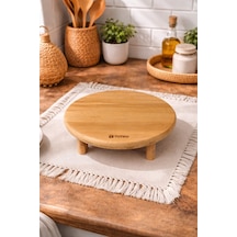 Ayaklı Bambu Sunumluk 24 24 6,5 Cm Bej - 834733007 Bej