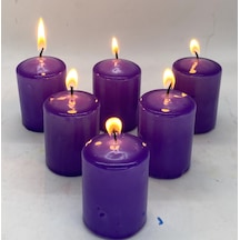 MİSSİ 6LI MOR MUM SETİ(4X6 CM)