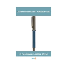 Lacivert Metal Roller Kalem 17cm Şık Ve Fonksiyonel Yazım Aracı Çok Renkli