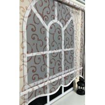 Çift Mekanizmalı Desenli Tül Stor Perde Pembe Baskı Stb-106 Pembe