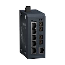 Mcsesu083f2cu0 - Modicon Standart Yönetilmeyen Anahtar - Bakır İçin 6 Bağlantı Noktası + Çok Modlu Fiber Optik İçin 2 Bağlantı Noktası
