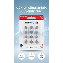Maxycell 12 Adet Ag7, Lr57, Lr927, 395 1,5v Pil Düğme , Sr927, Sr927w Saat Oyuncakları