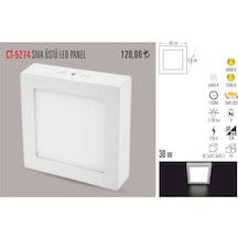 Cata Ct-5274 30 Watt 28X28 Sıva Üstü Led Armatür Metal Kare (408152330) Beyaz
