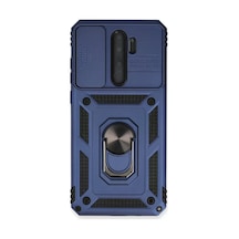 Newface Xiaomi Redmi Note 8 Pro Kılıf Pars Lens Yüzüklü Silikon - Lacivert