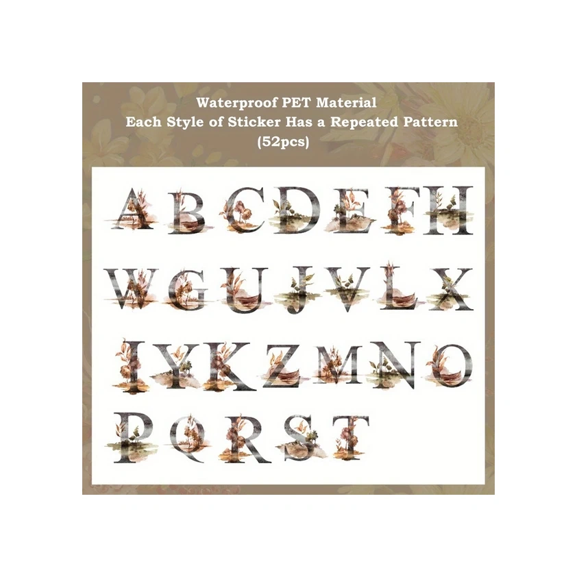 Gateesat Ddhlklb1 52 Parça Su Geçirmez Pet Çiçek Çıkartmaları, Günlük Ve Dekorasyon İçin Renkli Retro Stiker