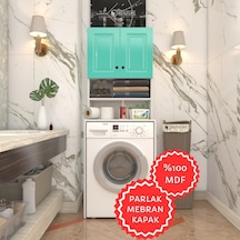 Kenzlife Membran Çamaşır Makinesi Dolabı Hayzum Trkbyz Çerçeve 180 66 55 Mebran Kapak Mdf Gövde Beyaz