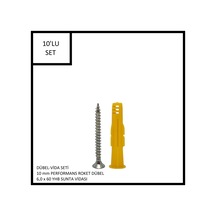 Dübel-vida Seti, Performans Roket Dübel 10 Mm, 6,0x60 Yhb Sunta Vidası, 10 Adet