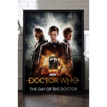 Doctor Who Siyah Ahşap Çerçeveli Poster, Dekoratif Dizi Duvar Tablosu