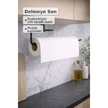 Siyah Rulo Havluluk Peçetelik Yapışkanlı Pratik Banyo Mutfak Askısı Kağıt Rulo Havluluk Siyah Metal Diğer
