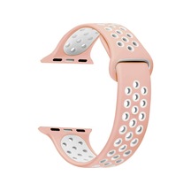 Microsonic Apple Uyumlu  Watch Se 40Mm Sport Band Kordon Pembe Beyaz