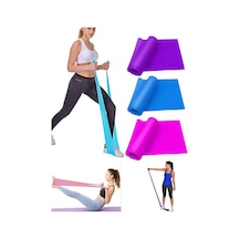 3'lü Pilates  Direnç Lastiği Seti 3 Adet Pilates Lastik Seti Pilates Bandı 7,5x90 Cm