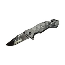 4 23 6 Swat Kurtarma / Kamp Çakı 20cm - Yarı Otomatik, Kemerlikli, Cam Kırma Ve İp Kesme Aparatlı