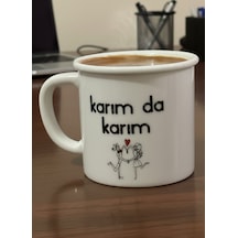 Porselen Kupa Karım Da Karım Yazılı 250 Cc Beyaz