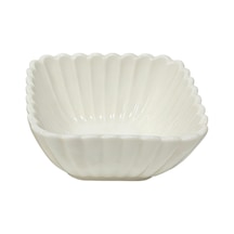 Touch Me Porselen Dalgalı Kare Kase 9.7 Cm - 7 Adet Tarı beyaz