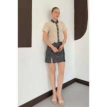 Verymoda Pullu Kot Etek D2853 Siyah