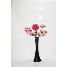 60 Cm Siyah Desenli Vazo Çiçekler