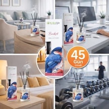 Buket Reed Diffuser Oda Kokusu 50 Ml, Çubuklu Ortam Kokulandırıcı, Uzun Süre Kalıcı Ev Ofis Banyo Salon Koku Difüzörü, Dekoratif Cam Şişe Aromaterapi Ev Parfümü Açık Gri