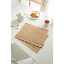 2 Adet Jüt Dream Baskılı Sofra Sunum Tabak Altlığı Supla Amerikan Servisi 45 x 35 CM Bej