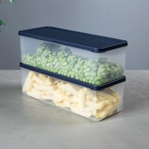 Derin Dondurucu Saklama Kabı Seti, Şeffaf, 1x3l-2x2l-2x1l, 5 Parça, Kapaklı Açık Ahşap