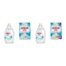 Aquabor Doğal Mineralli Sıvı Beyaz + 4 Kg Beyaz + Sıvı Beyaz + 4 Kg Renkliler 4 Lü Set