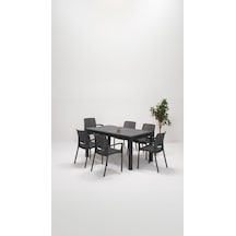 Rattan Lüx 90x150 Bahçe&Balkon&Teras Masa Seti - Antrasit Rattan Lüx 90x150 Bahçe&Balkon&Teras Masa Seti - Antrasit