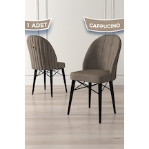 Canisa Ritim Serisi, Siyah Gürgen Ayaklı 1.sınıf Babyface Ithal Kumaş Cappucino Sandalye Gold Halka 1 Adet Sandalye Cappucıno Ayakları Siyah