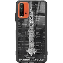 Xiaomi Redmi 9t Apollo Plan Tasarımlı Glossy Telefon Kılıfı Çok Renkli