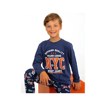 Vitmo Erkek Çocuk Uzun Kollu Pamuklu Pijama Takımı West Coast İndigo