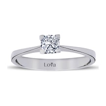 Lova E Renk 0,46 Karat Pırlanta Tektaş Yüzük - HRD Sertifikalı