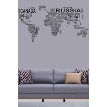 Dünya Haritası Ülke Adları  Duvar Sticker Dünya Ülkeleri Atlas Dekoratif Duvar Sticker