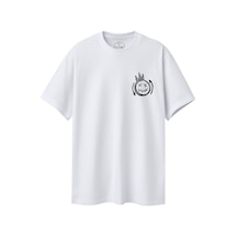 Velvoria Unisex Oversize Streetwear Baskılı Beyaz Renk T-shirt