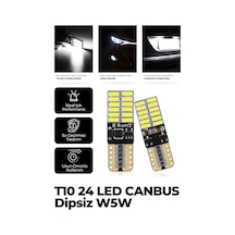 T10 Dipsiz W5w Canbus 24 Ledli Beyaz Park Plaka Ampulü 2 Adet