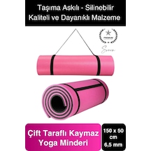 150 Cm Dayanıklı Kaymaz Taşıma Askılı Su Geçirmez Yoga Pilates Matı Rahat Konforlu Taşınabilir Pembe