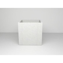Nuano Consept Kübik Serisi Köşeli Saksı Beyaz 60x60